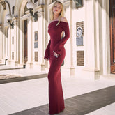 Elegant off Shoulder High Waist Slim Dress